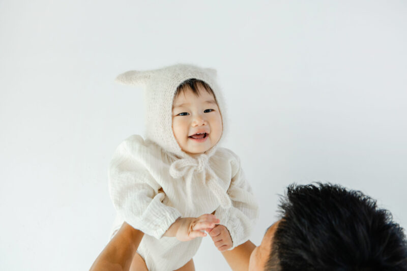 パパに高い高いしてもらったよ💫（1歳バースデー）