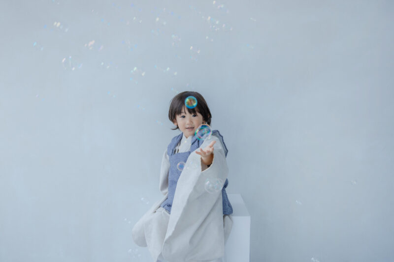 あ！シャボンだま（七五三撮影）