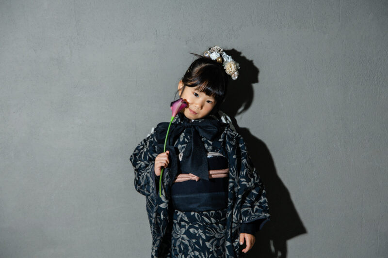 黒色のお着物でシックに👘✨（七五三撮影）