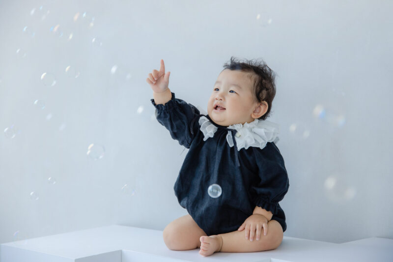 ふわふわシャボン玉（１歳バースデー撮影）