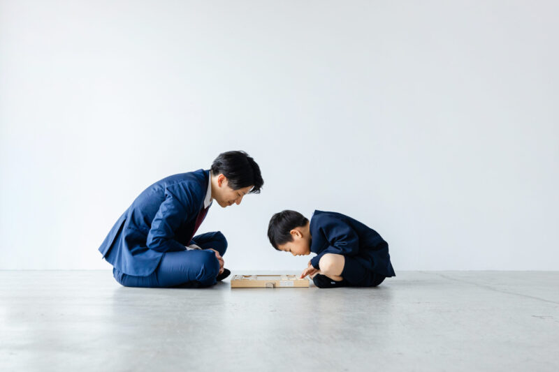 パパと大好きな将棋✨(入学撮影)
